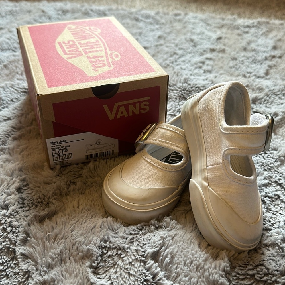 Vans girl Mary Jane shoes size 4
